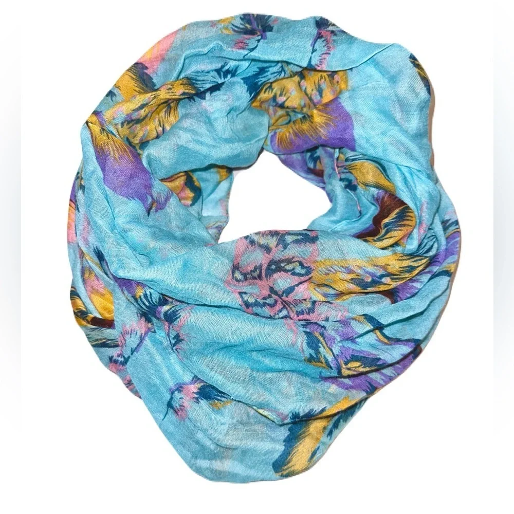 Feather print scarf
